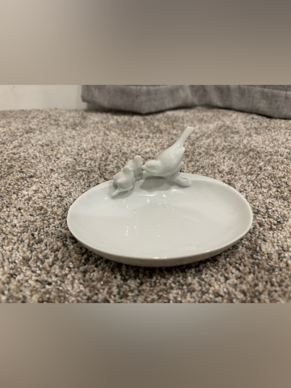 Vintage Gerold Porcelain Trinket Dish Mom Bird White Porcelain Germany Bavaria